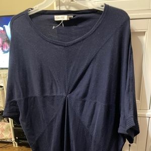 Calvin Klein short sleeve, navy blue knit dress extra large